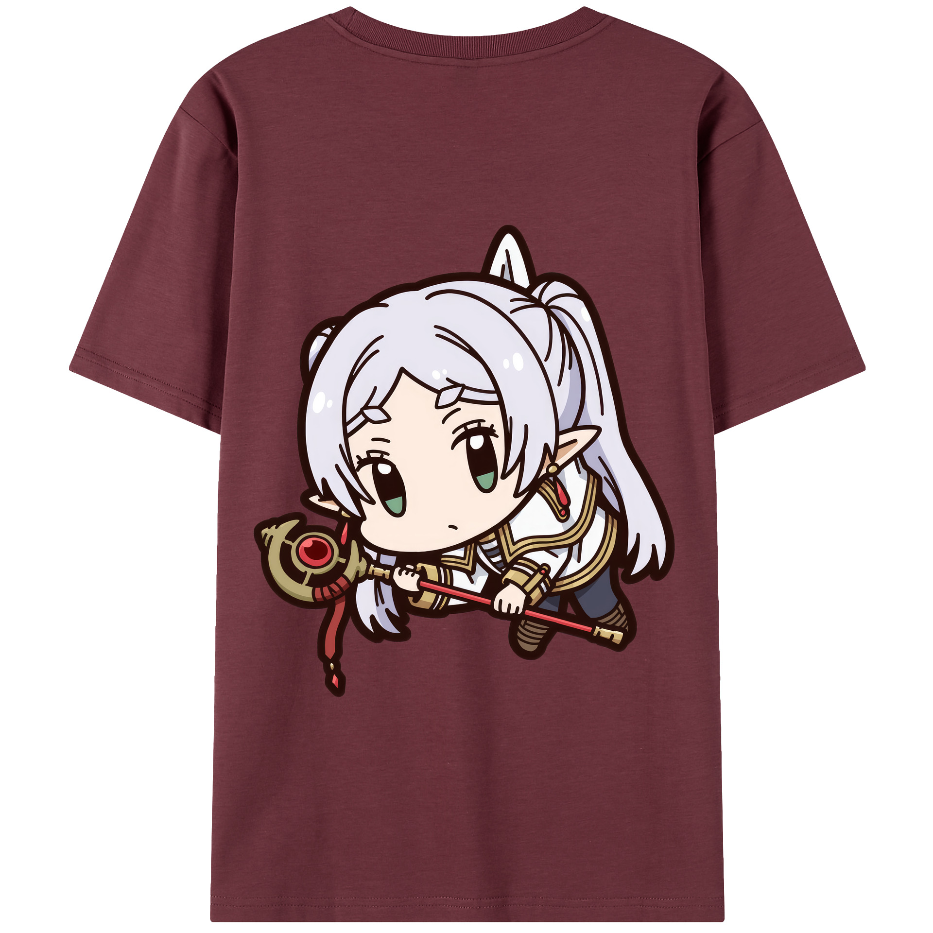 （画像用） 葬送のフリーレン Frieren 綿100％半袖Tシャツ（背面プリント）
